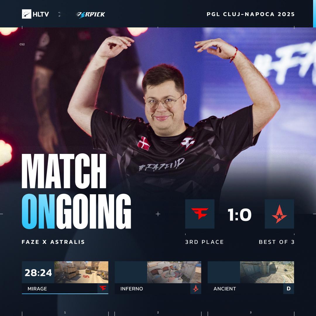 一张图两个小时熬老头！FAZE与Astralis在图一Mirage鏖战5个加时终