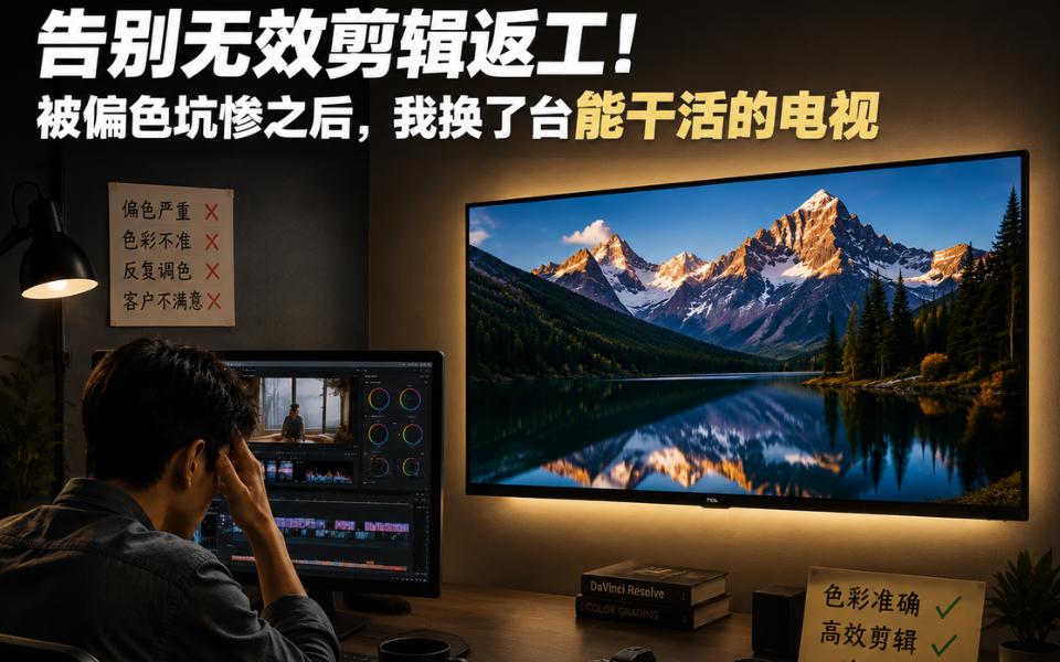告别无效剪辑返工！被偏色坑惨之后，我换了台能干活的电视
做剪辑这行，最崩溃的不是