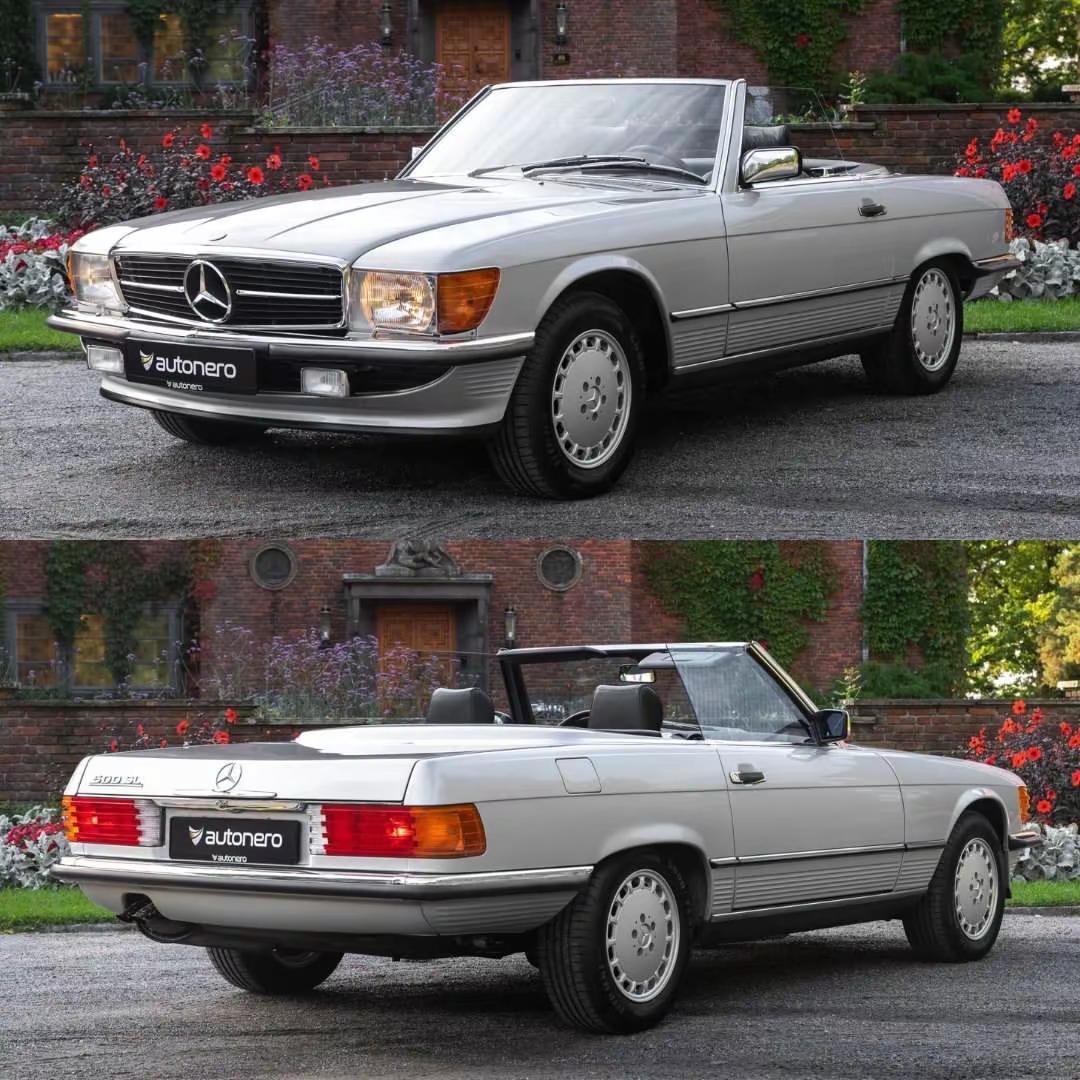 1986款奔驰500SL.1986款奔驰500SL：经典欧系灯组与保险杠，诠释老