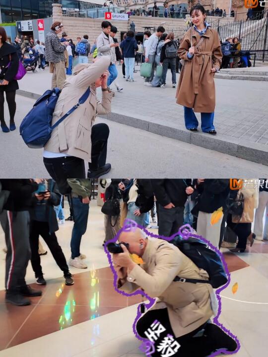 胡静老公为了老婆出片，跪着也要拍出美照