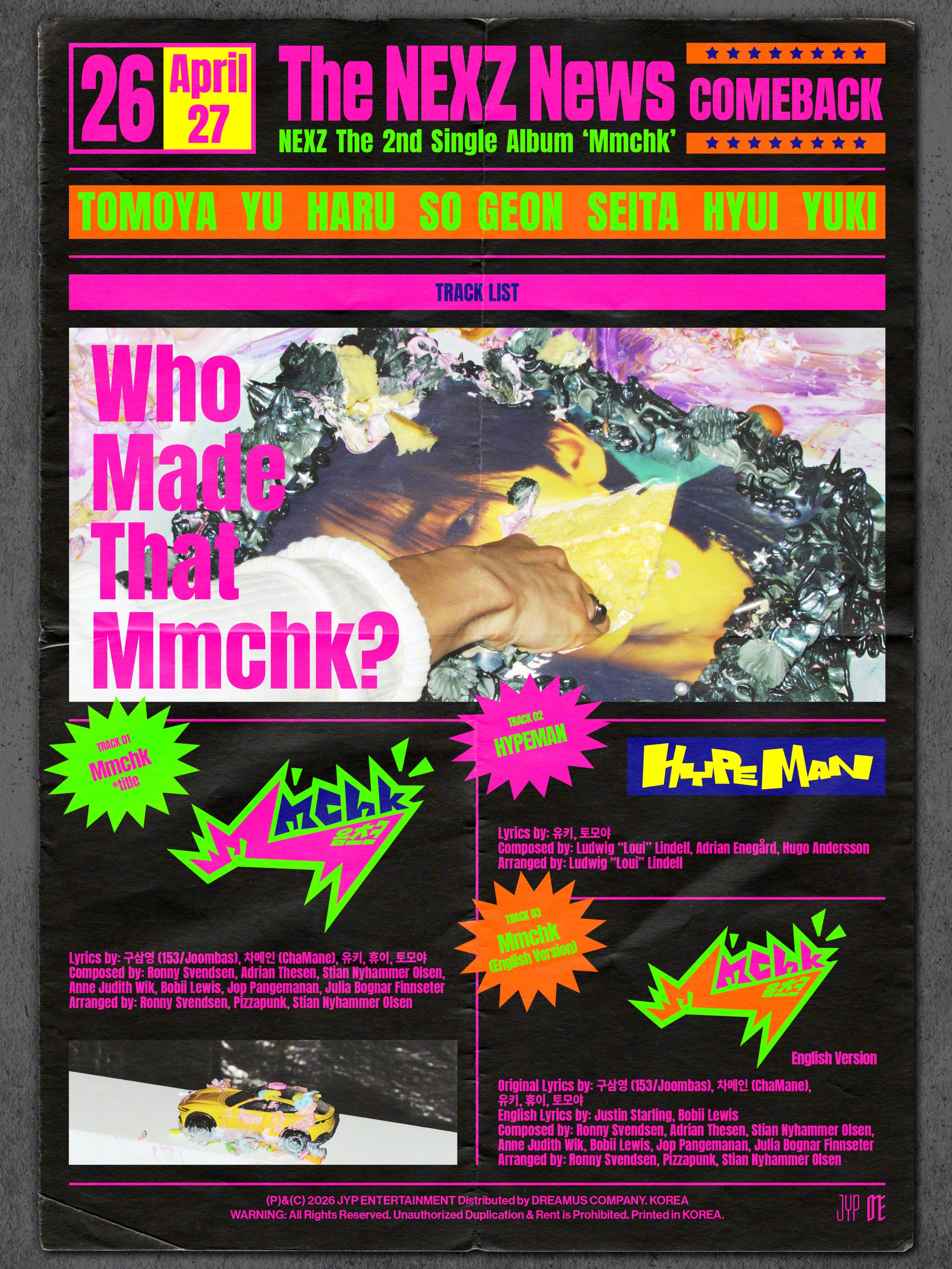 【Twi】NEXZ"Mmchk"TRACKLIST预告公开，0427期待回归！N