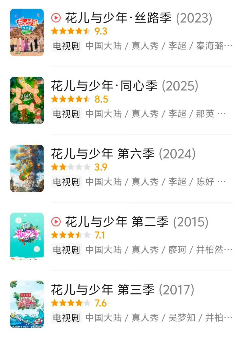 花少8 审美降级设计确实一般…跟前几季也没可比的啊…洗的有点严重