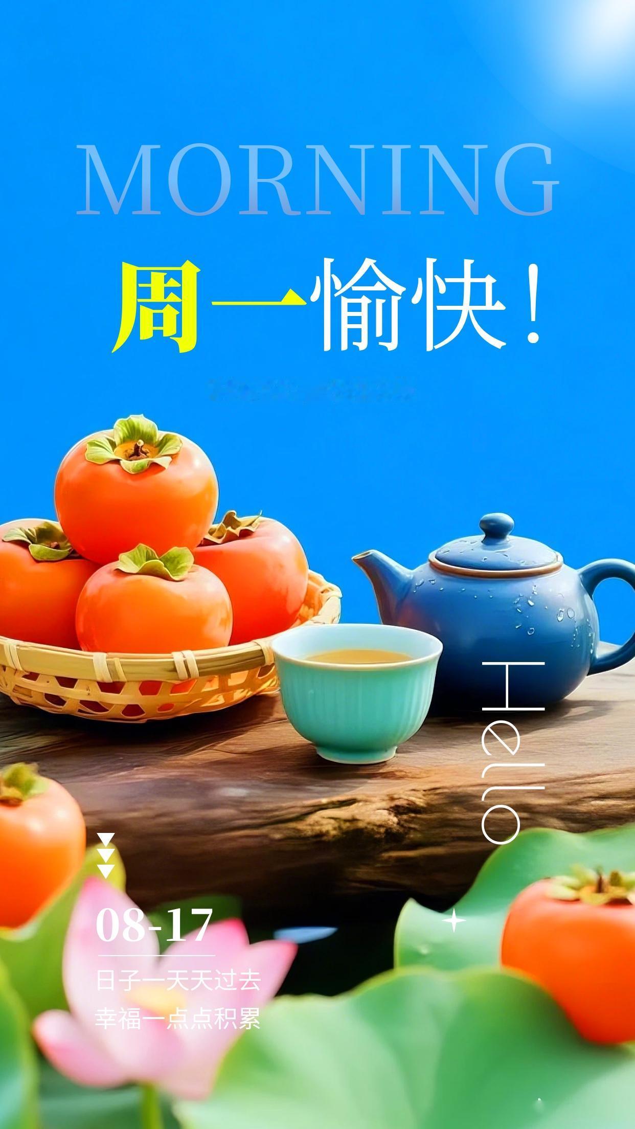 8月17日周一早安！新的一周正式开启，收拾好周末松弛的状态，满怀热忱奔赴崭新的工