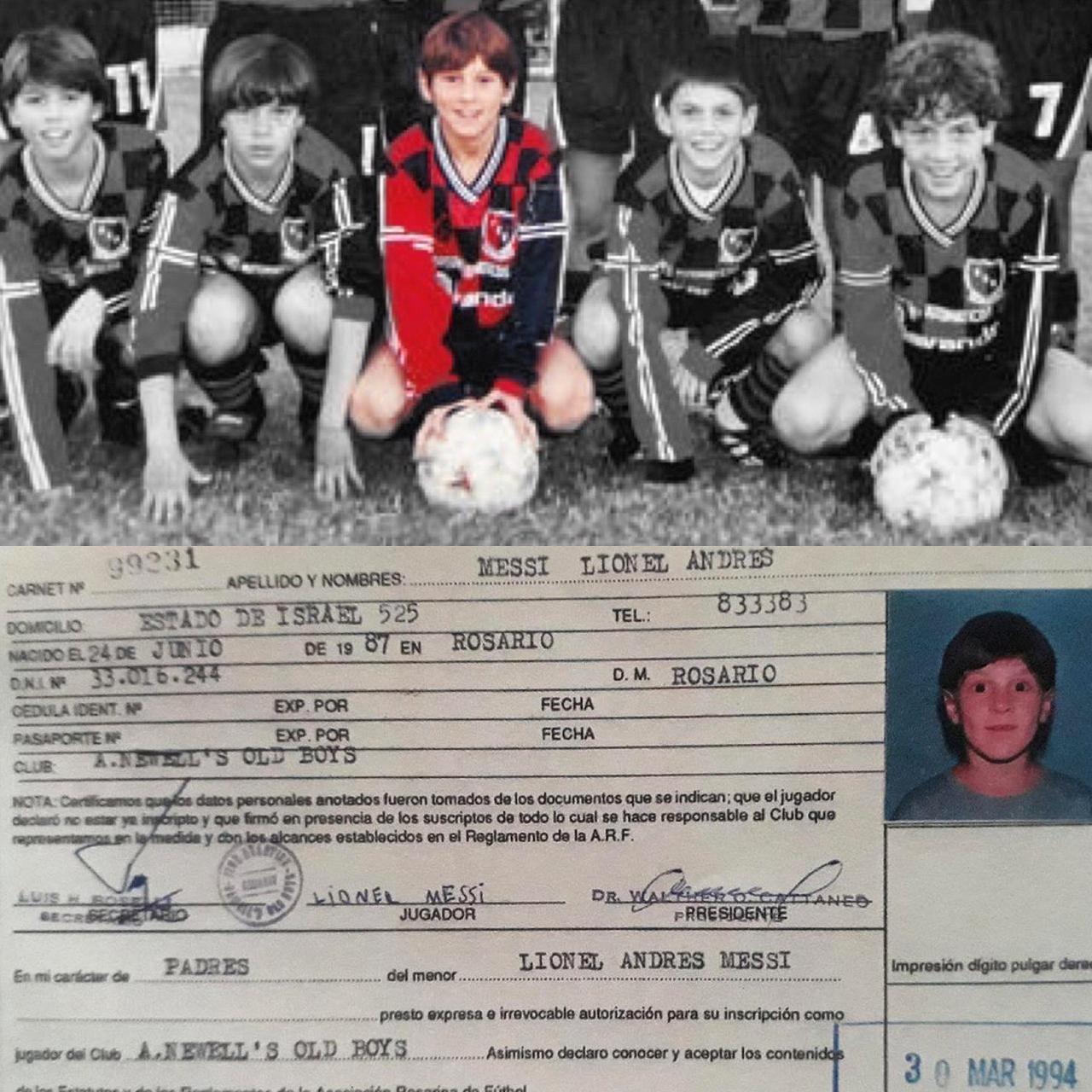 32年前的今天，纽维尔老男孩俱乐部正式在罗萨里奥足协注册了一名名叫利昂内尔·梅西