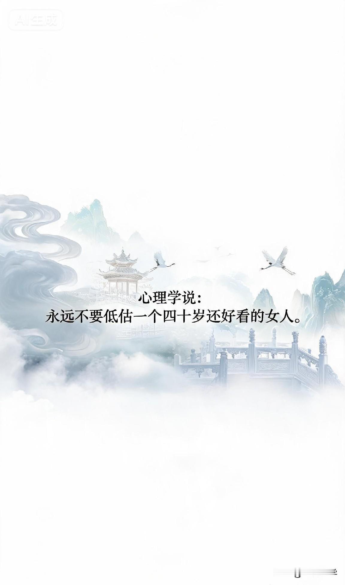心理学说： 永远不要低估一个四十岁还好看的女人。

诚然，我们总以为女人的好看是