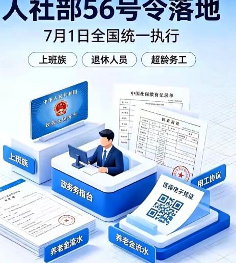 重磅消息！
从2026年7月1日起，全国将强制执行关于退休返聘及超龄员工（男60