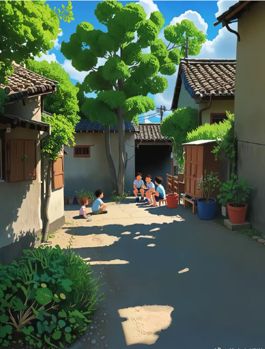 乡村难见儿童影，此景只宜睡梦中。 ​ ​​​
