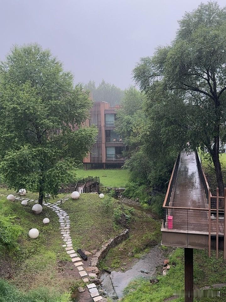 今天是下雨天，21到26度，天气非常凉爽。外面空气新鲜，雨淅淅沥沥。
非常的凉爽