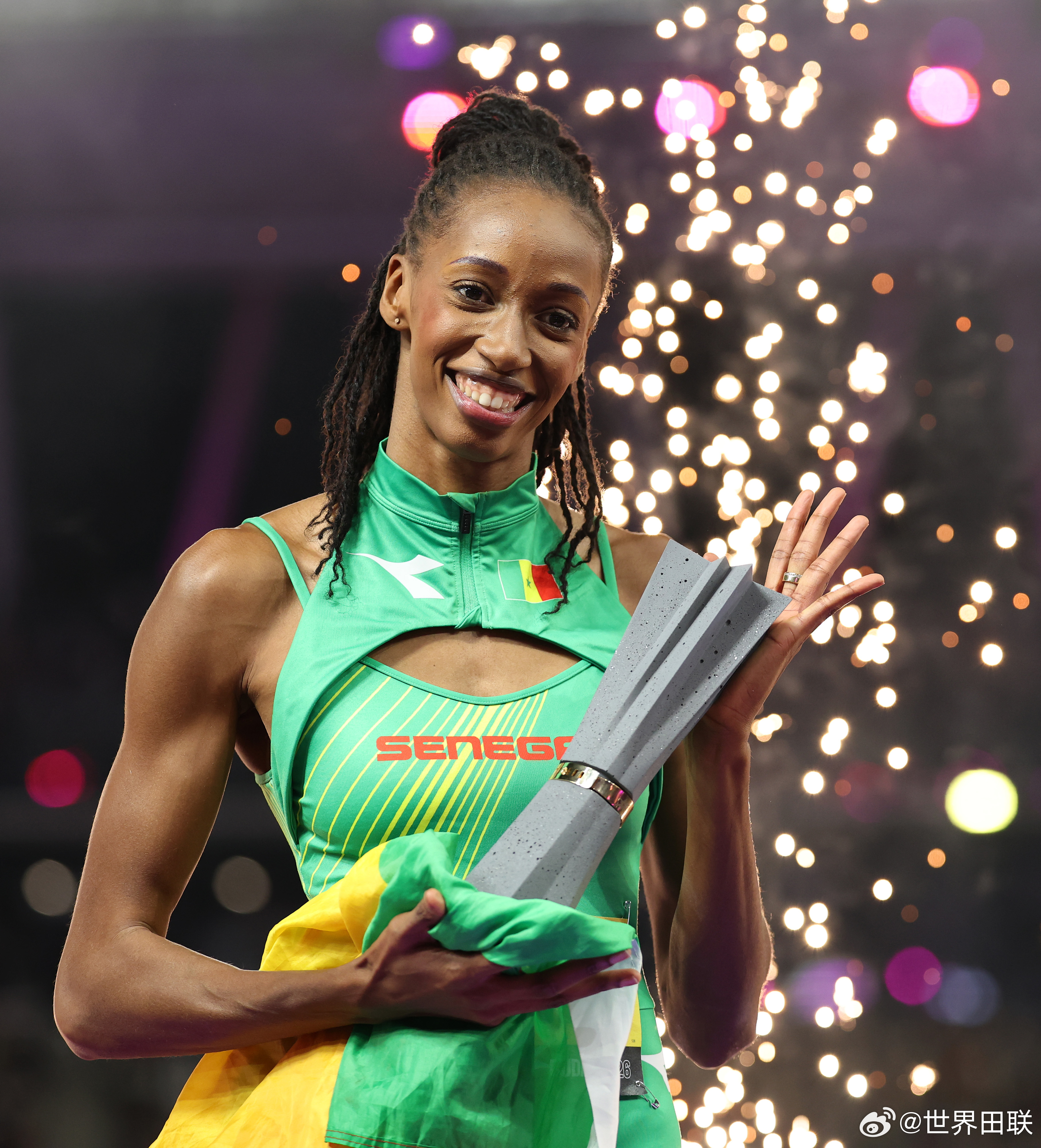 🥳拿下第一个世界大赛冠军世界田径终极锦标赛 女子三级跳远决赛，🇸🇳萨尔跳出