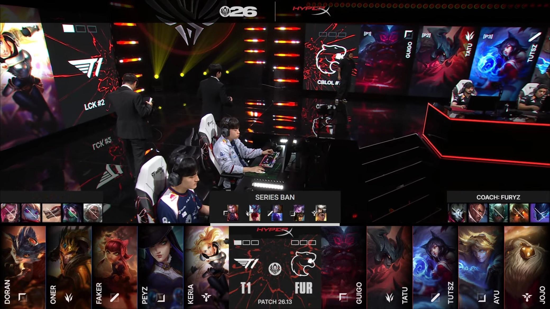 【2026MSI 】 GAME 02 vs FUR第二局BP如下T1T1LOL