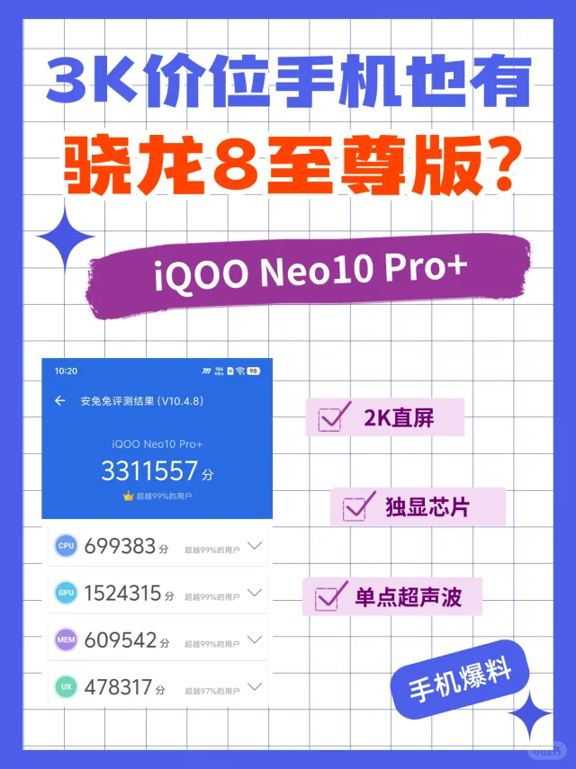iQOONeo10Pro+，3K档唯一骁龙8至尊版手机？