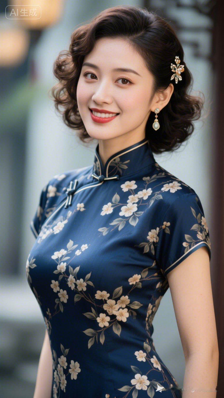 花枝招展映笑颜，风华绝代映人间。