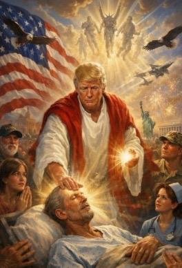 前脚骂教皇不懂行，后脚自己cos耶稣上岗，特朗普这波主打一个“你不干有的是我干”