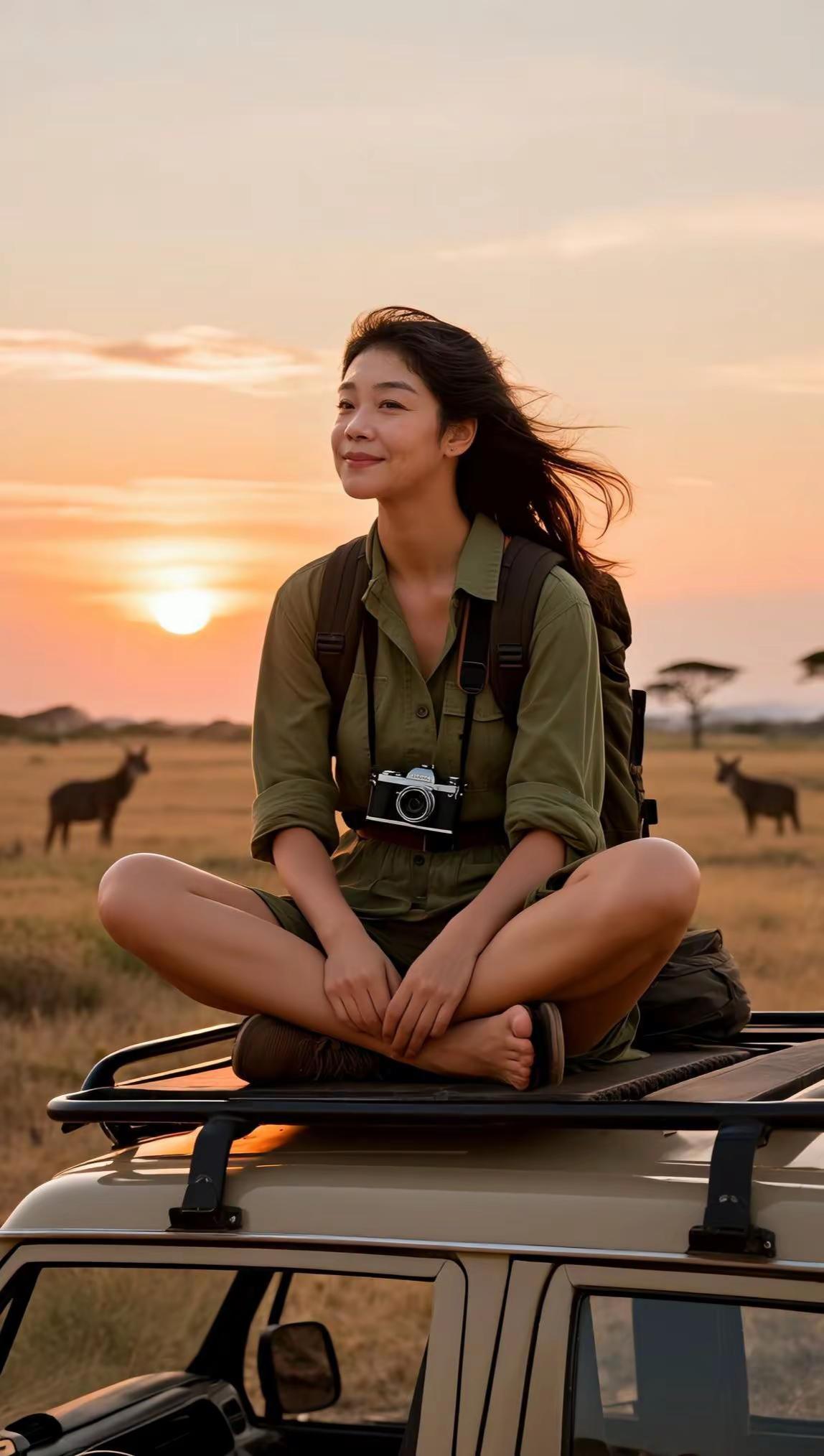 旷野落日。AI旷野落日写真