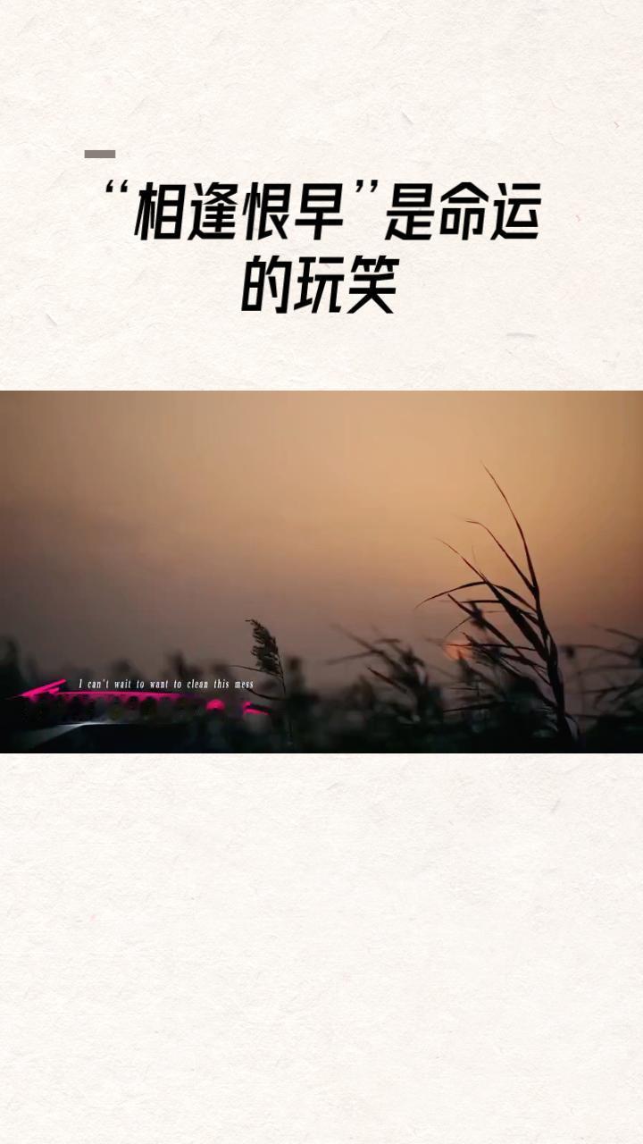 “相逢恨早”是命运的玩笑，还是成长的必修课？
在青春的交汇点，我们常因“相逢恨早