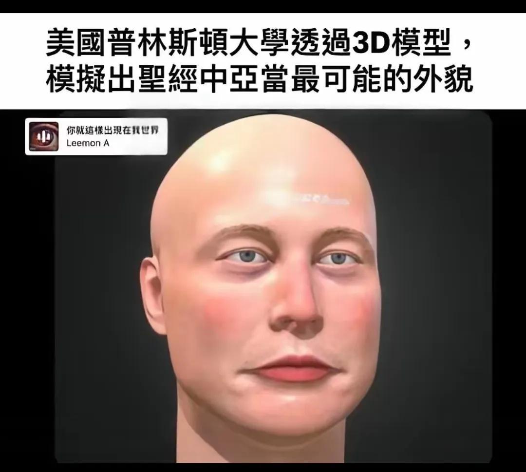 普林斯顿大学3D模型，还原圣经中亚当的模样！
宝子们，今天来给你们讲个超有趣的事