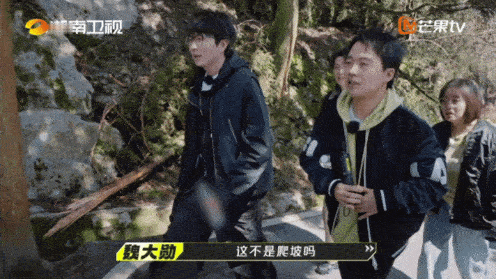 #魏大勋爬山当健身#魏大勋体力也太好了吧，我们仨爬衡山这段，别人都累得开始拖着腿
