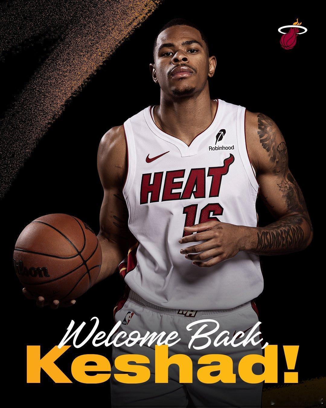 热火队已经与NBA扣篮王凯沙德-约翰逊达成一份双向合同，新赛季他将继续留在球队体