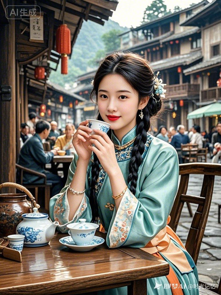 穿越时空的茶香，古风少女品茗记！