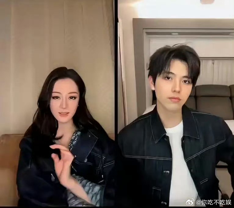 迪丽热巴化这种妆是为了迎合男主吧，这妆容真的好像。 