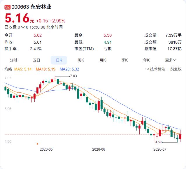 子公司停建+政府补贴缩水，永安林业上半年预亏最高2400万

7月10日，永安林