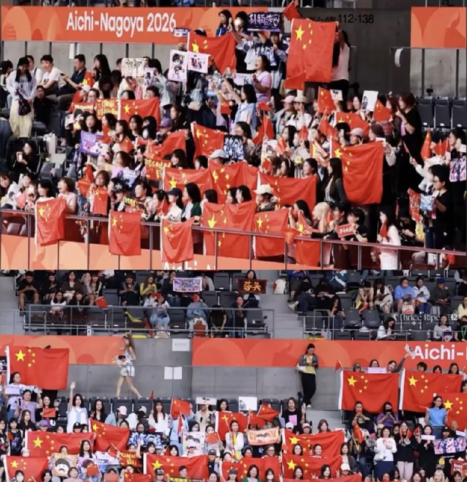 异国看比赛的姐妹说，在异国他乡比赛，看台上如果出现这样的中国红，运动员也会很激动