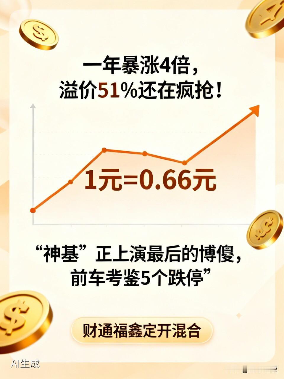 一年暴涨4倍，溢价51%还在疯抢！这只“神基”正上演最后的博傻，前车之鉴5个跌停