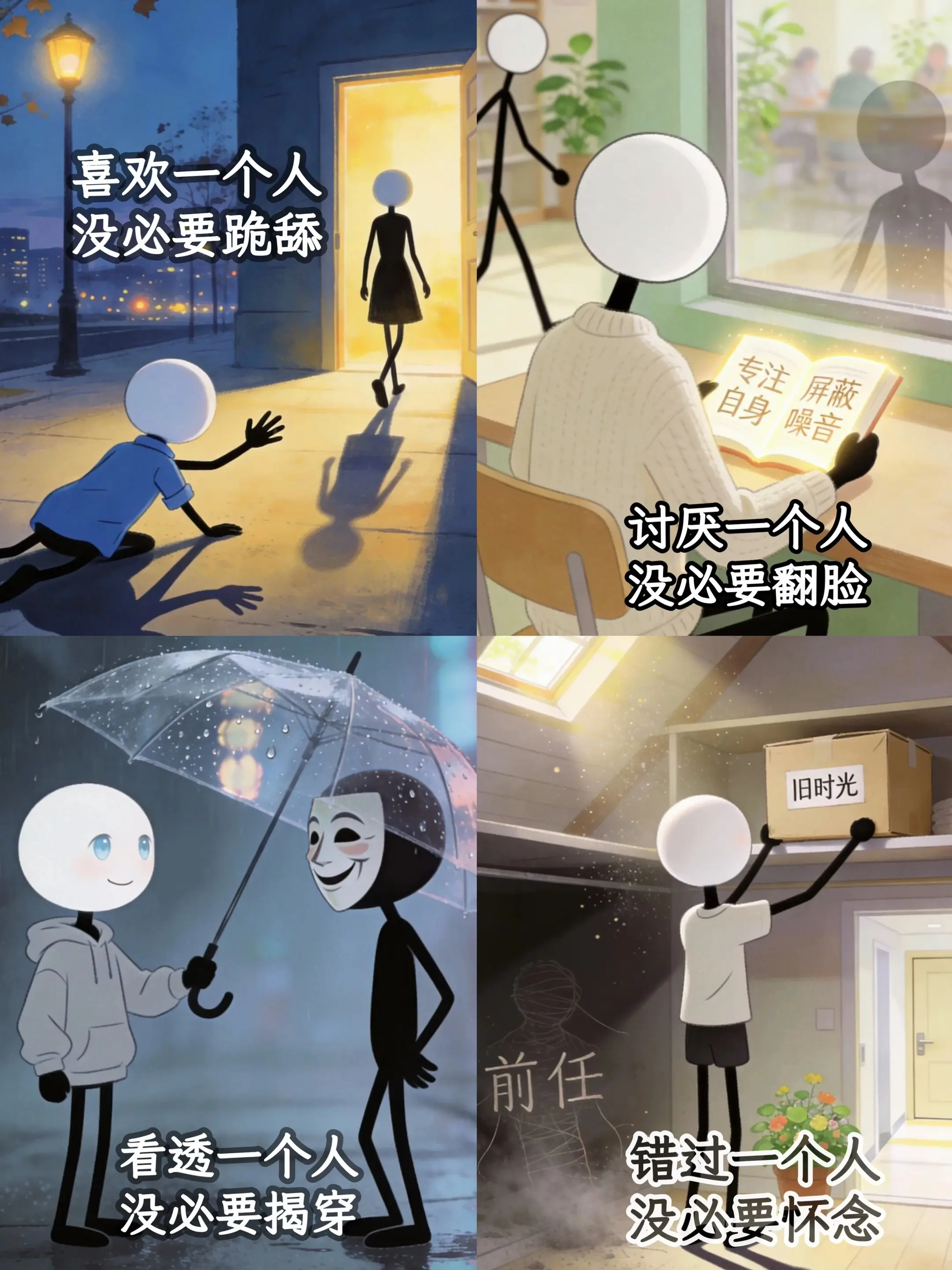 成熟，是不讨好、不翻脸、不戳穿、不怀念