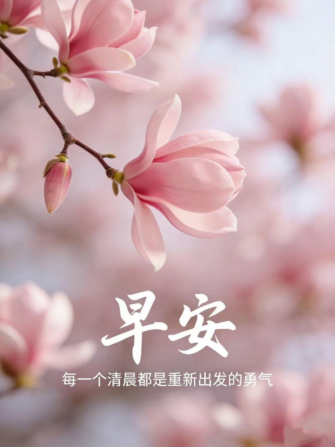 微笑中開啟美好的一天，
問候中送去最美的祝福，
惦念中傳遞真誠的吉祥，
叮嚀中道