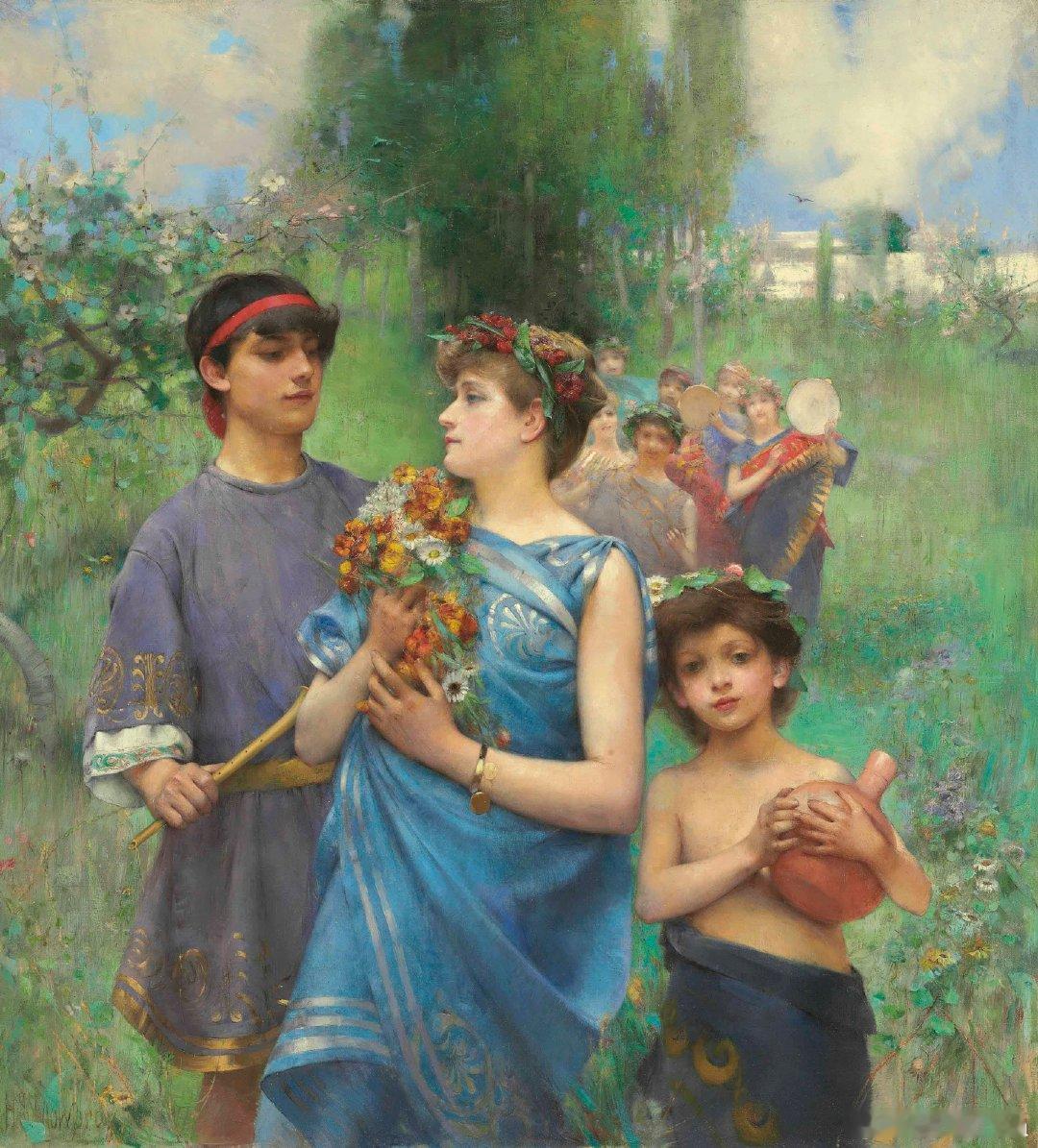 #西洋历史文化鱼缸[超话]# 美国画家Henry Siddons Mowbray