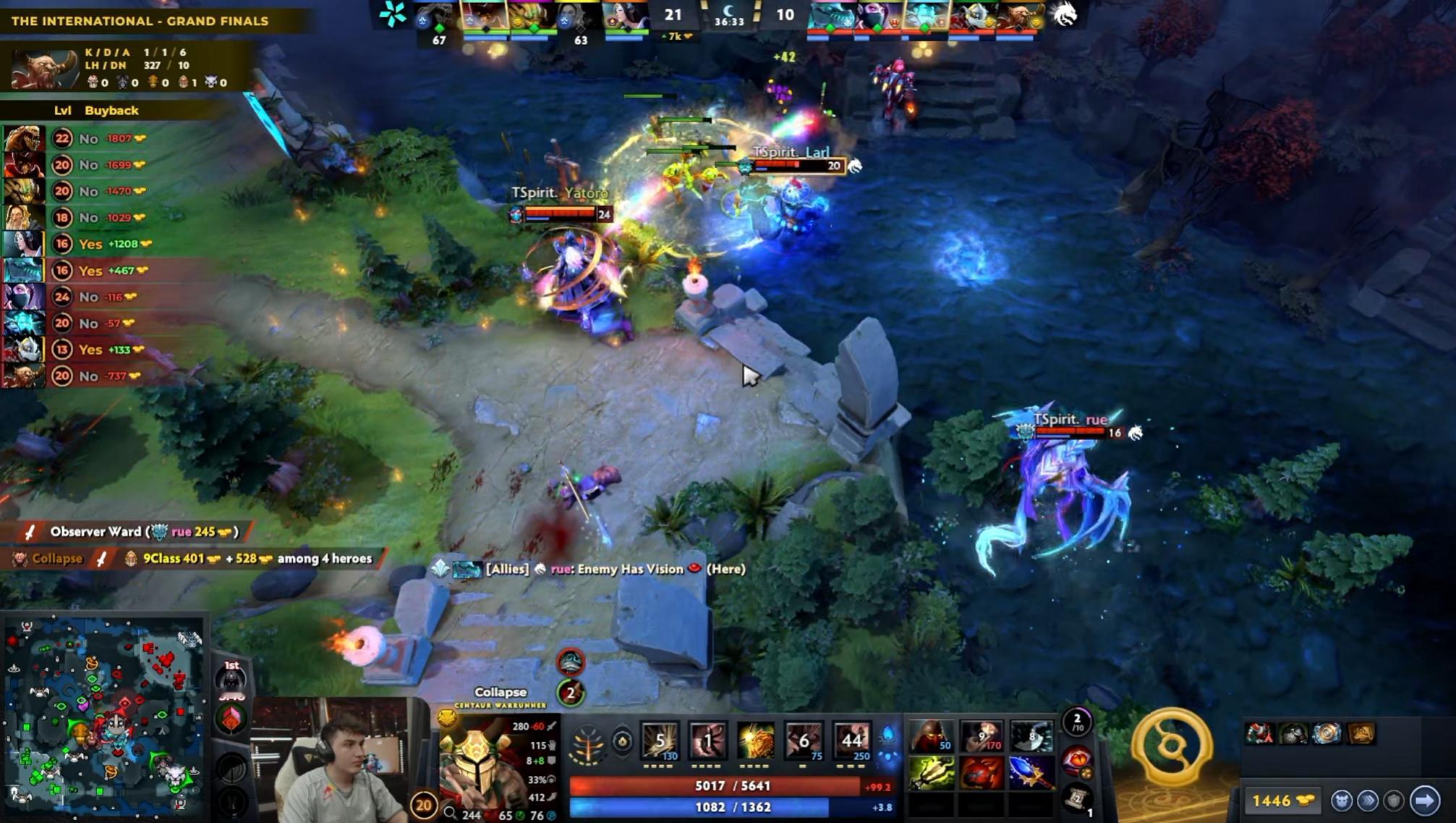 DOTA2 TI15 总决赛Vision对阵Spirit战队BO5第四局，经过4