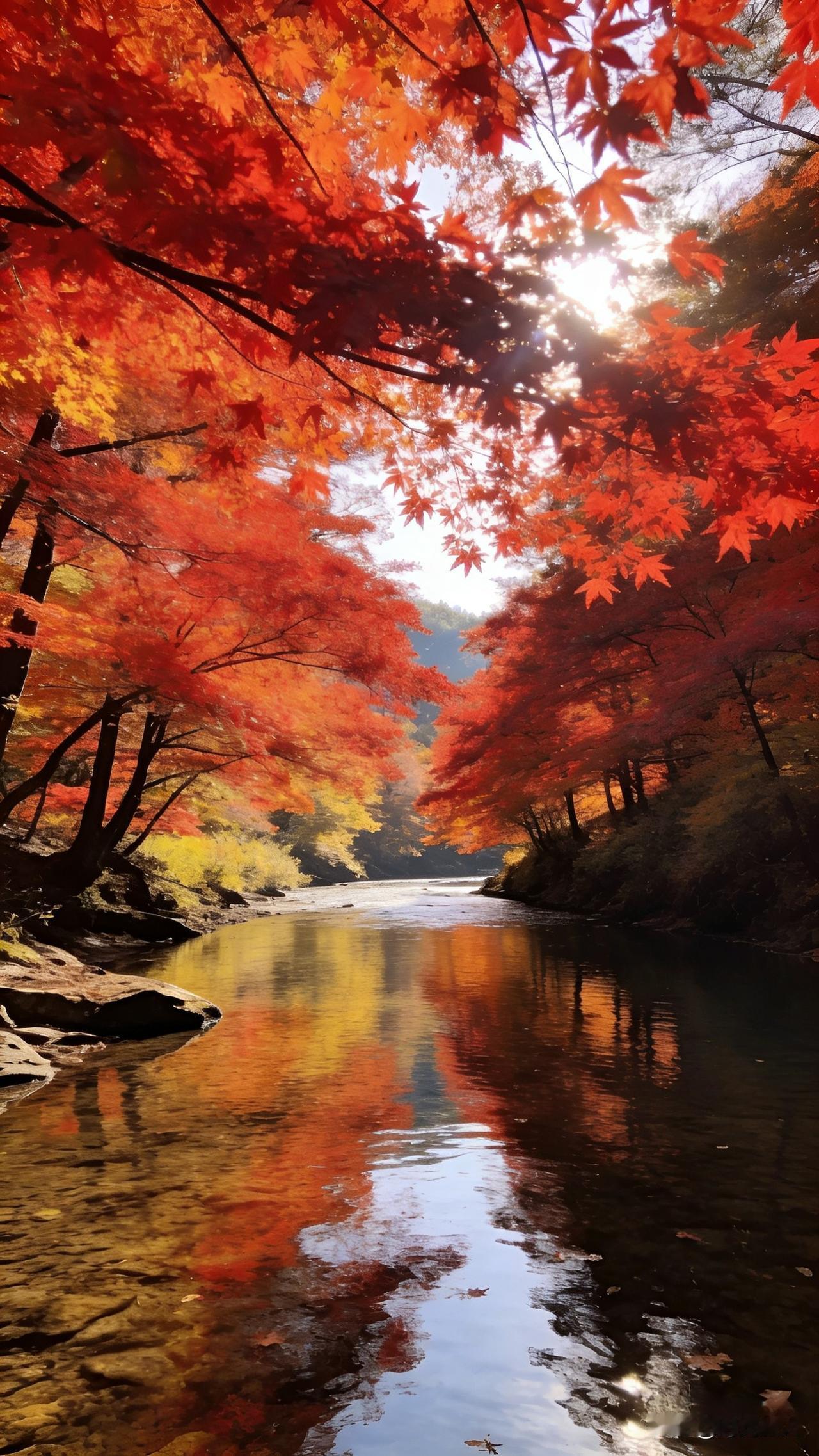 秋意还没散干净，偶得一上联，求高手赐下联！

上联：枫红两岸摇秋水
评论区放开了