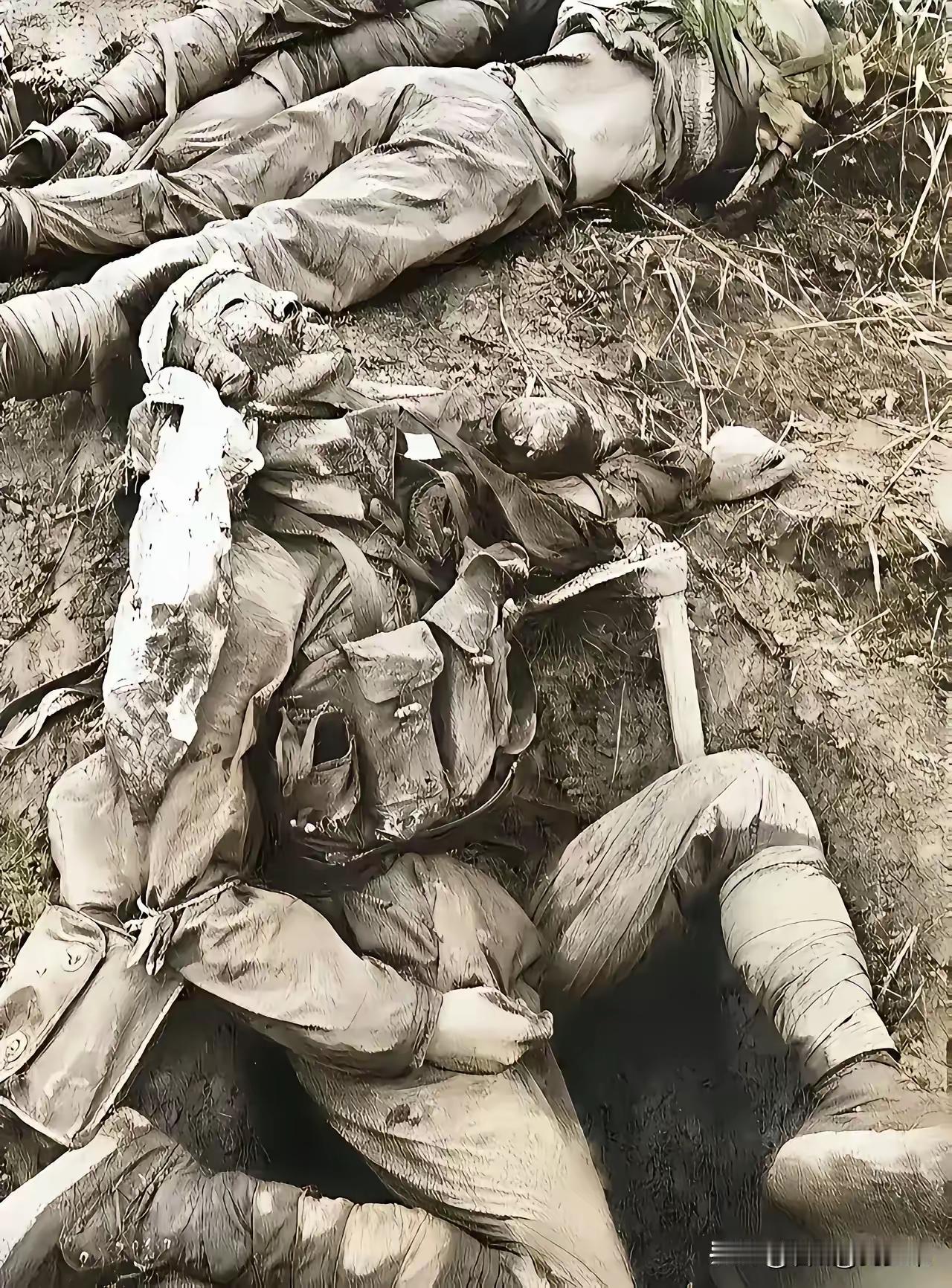 照片里英勇牺牲的战士们，高昂头颅，嘴里满是泥土的勇士是他们的班长。
​​班长叫蒋