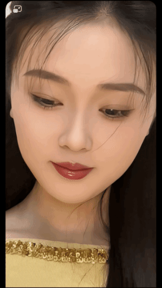 闭目含羞，
未出阁的妹子！