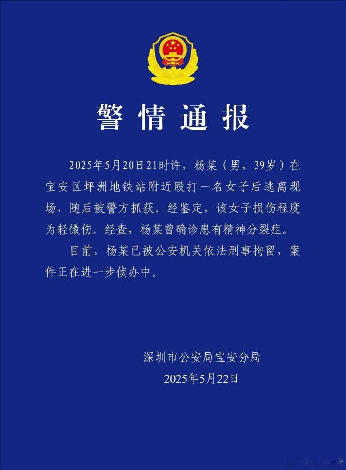深圳警方通报男子地铁口附近打人男子地铁口附近打人被刑拘 深圳警方效率高啊[中国赞
