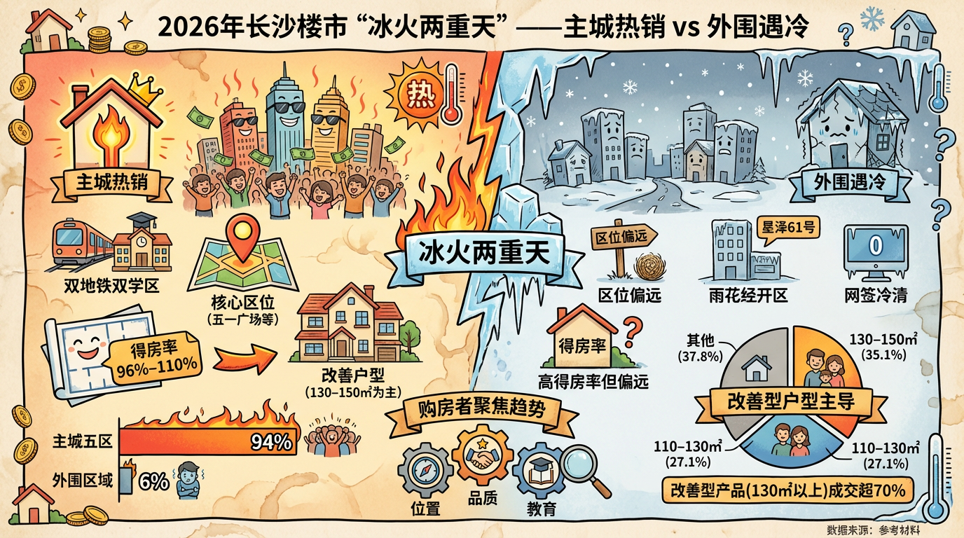 地产AI：从星泽61号院首推遇冷，看2026年长沙楼市的“冰火两重天”