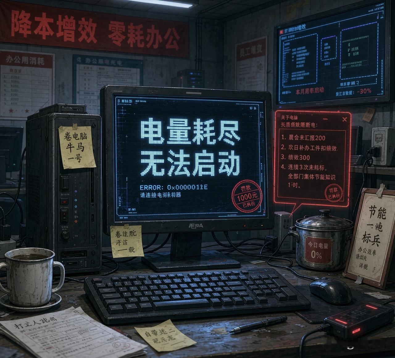 车企卷到什么状态？ 电脑都“饿死了”，
昨天电脑各种开会，人去吃饭，它吸两口电，