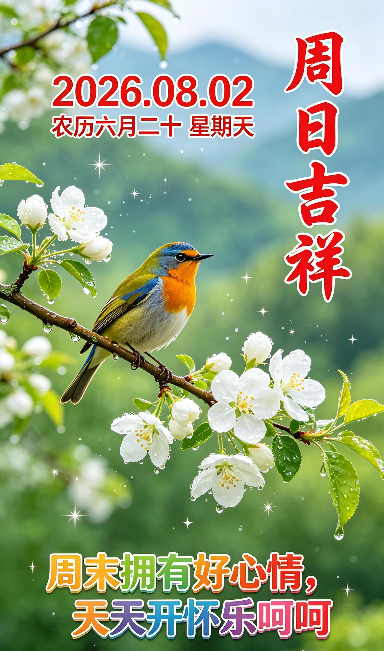 八月清晨，周日安好🌸！晨光洒落林间，荷花缀满露珠，一篮繁花盛满夏日浪漫，在温柔