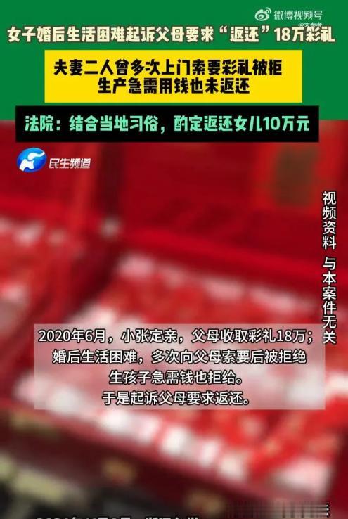 浙江台州，一女子结婚，父母跟女婿要了18万彩礼，可女子婚后发现，婆家穷的快揭不开