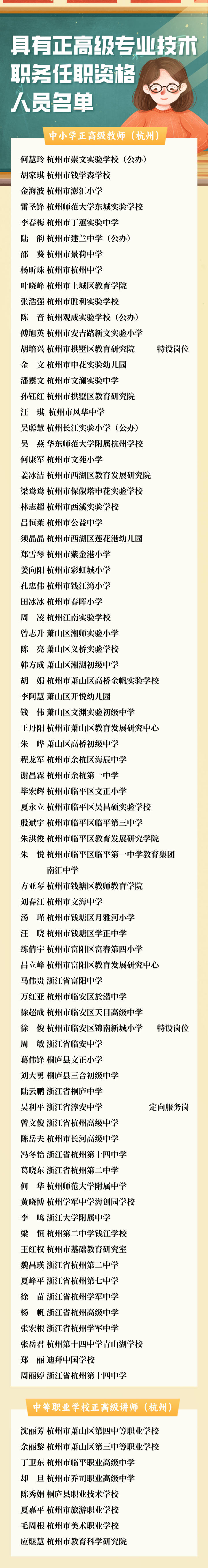 祝贺！杭州市85名教师获评正高级