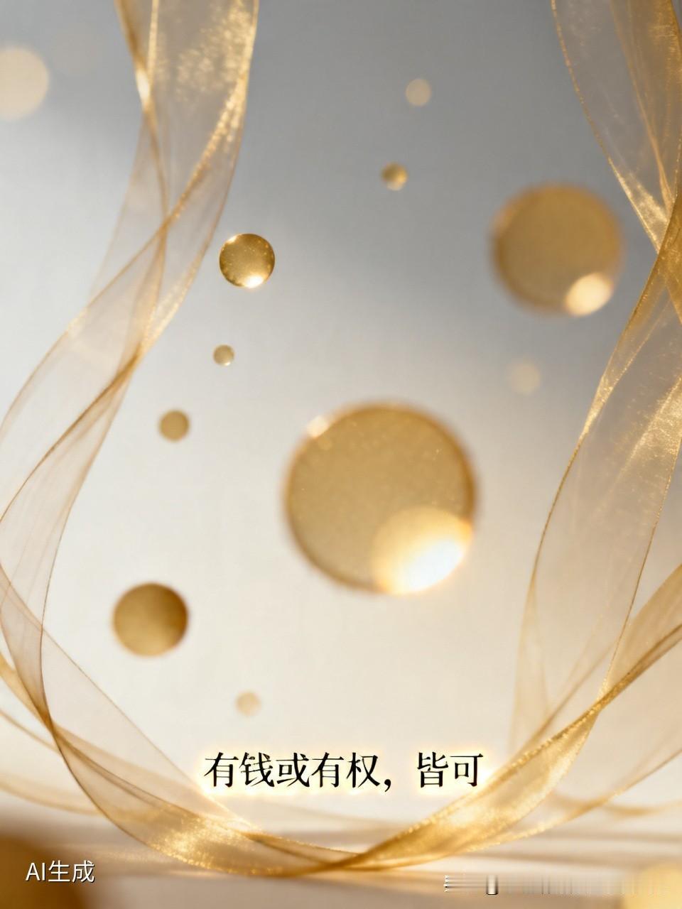 如果不能十全十美，还要选一个；其实很简单，那就是钱、权，选那个都可以！这两种，有