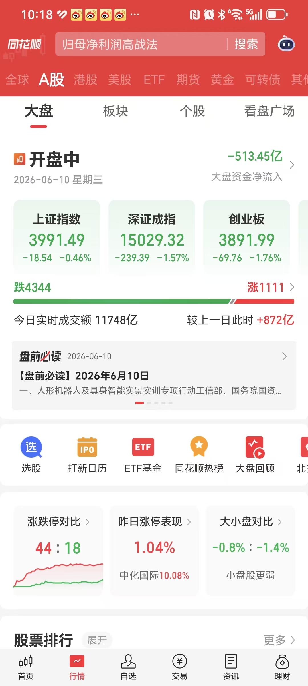 大A坚强！

站稳4000点才一天，你就想下去吗？

开盘4470家下跌，上涨家
