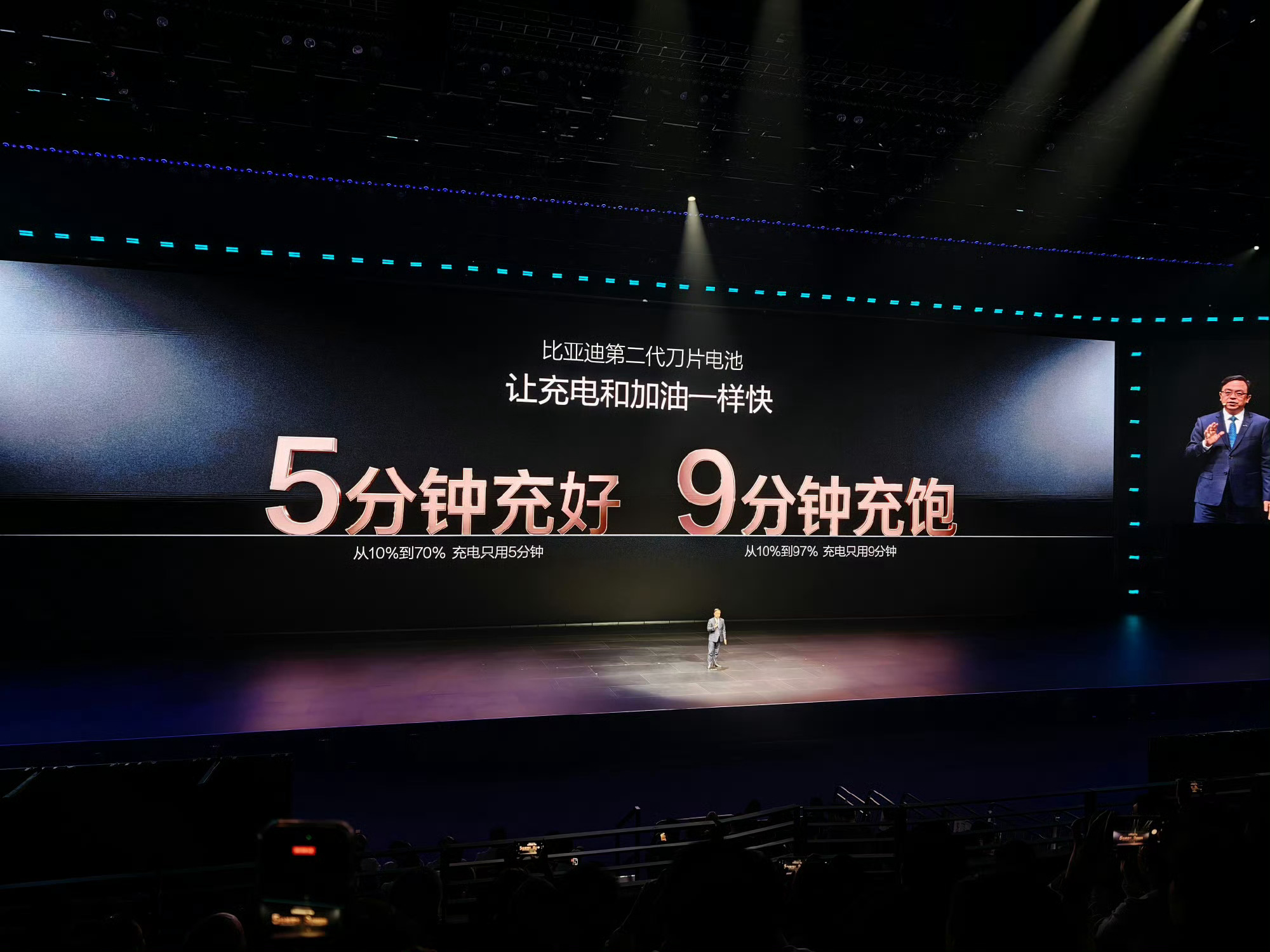 比亚迪发布会这次是真颠覆…10%→97%仅9分钟充饱，10%→70%仅5分钟，这