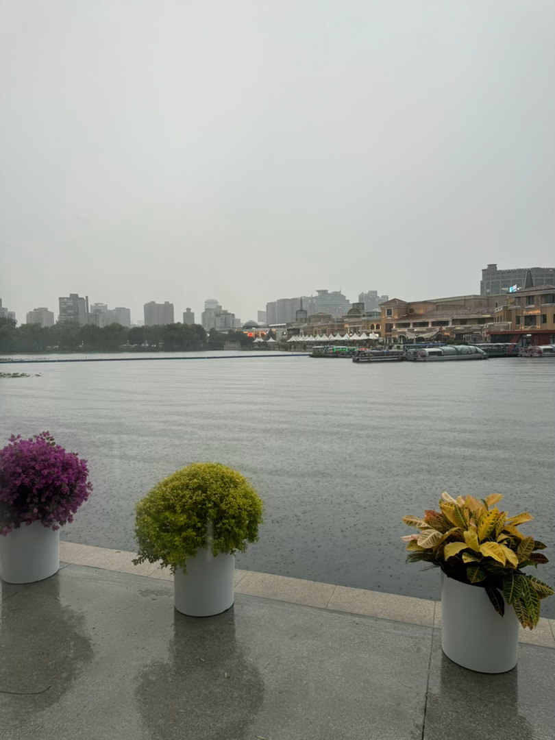百花奖第一次露天开幕式，赶上大暴雨。我现在就是身体痛，好痛。 