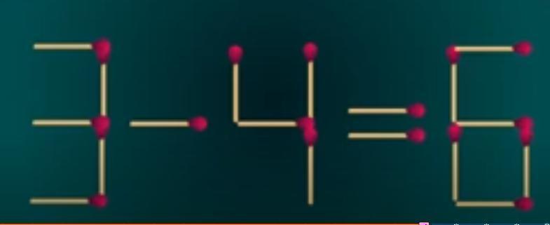 挑战来啦！看这用火柴棒摆的 \3 - 4 = 6\
，明显不对劲儿～现在你要当“