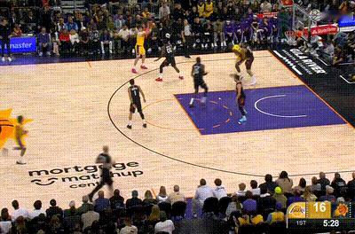 顶开马威双手扣！艾顿打太阳格外有活力湖人vs太阳