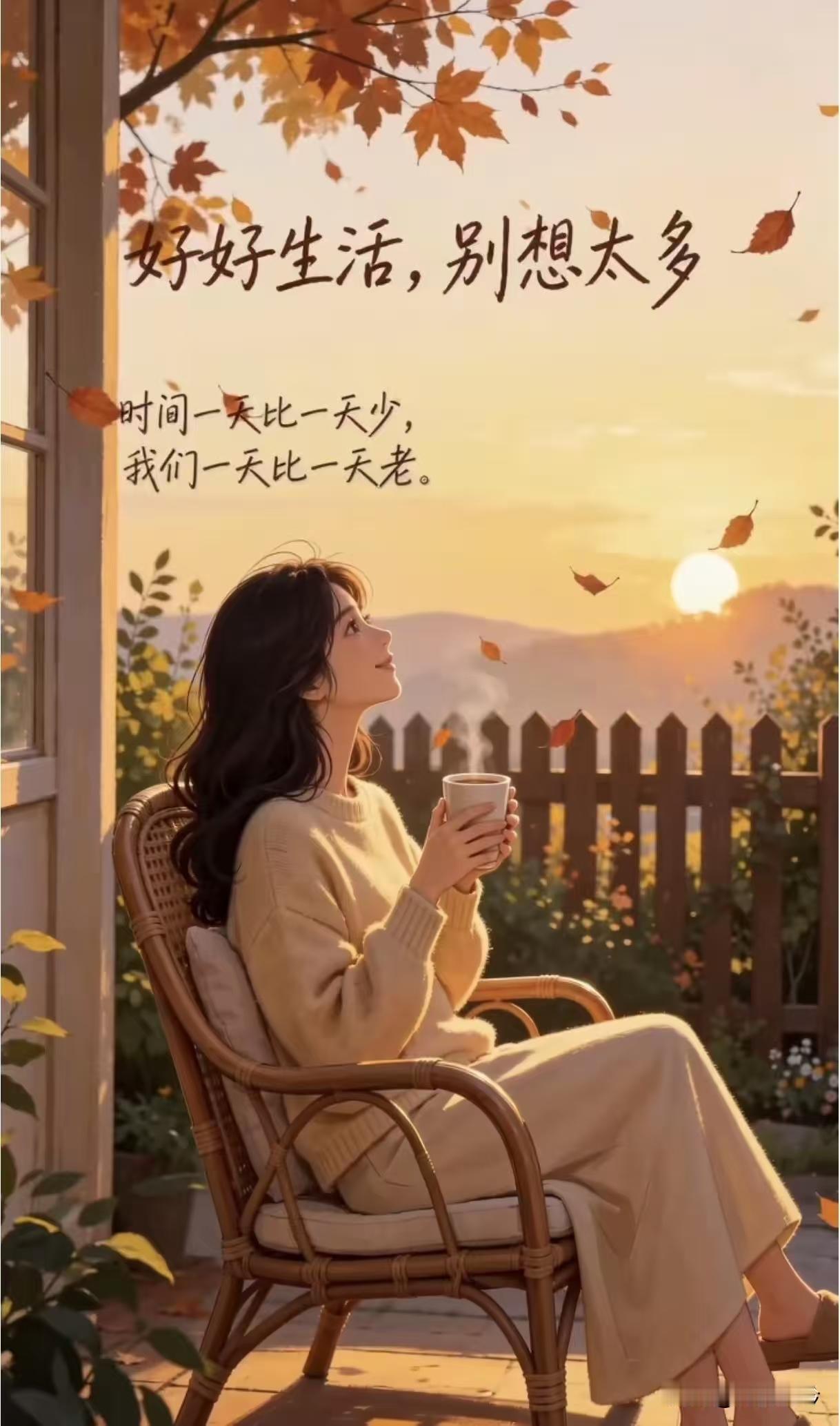 捣练子·闲悟 
斜日暮，院庭幽。
闲倚藤椅忘烦忧。
莫问前程多少事，
安然当下度