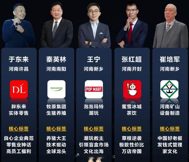 河南五位顶尖的企业家，你最佩服谁...
