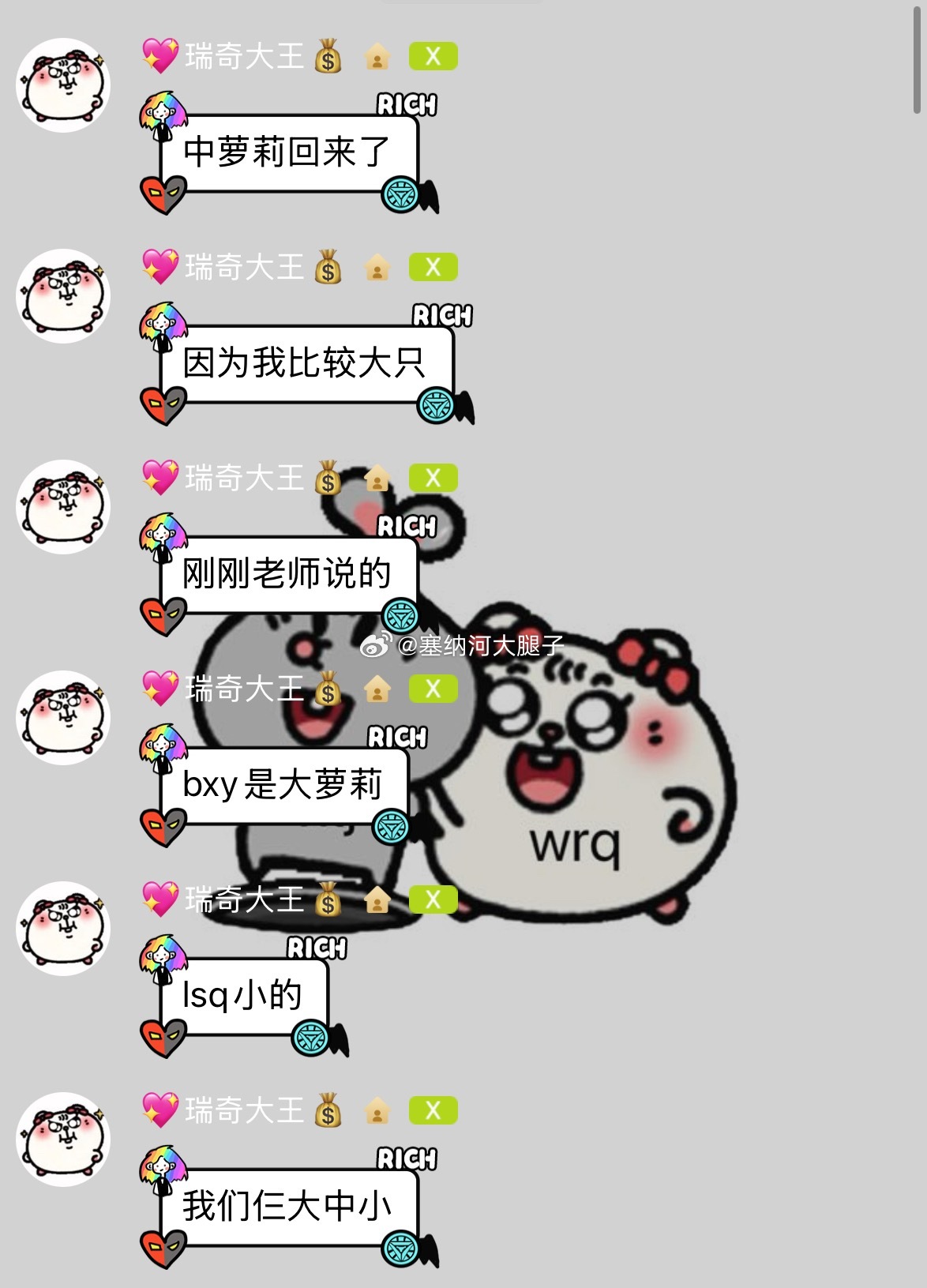大萝莉、中萝莉、小萝莉 