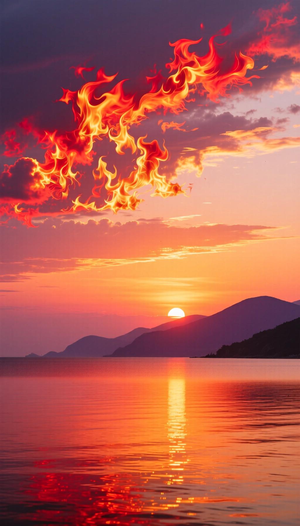 晒图笔记大赛 “落日余晖映湖面，火焰般绚烂的晚霞”🔥🌅🌊